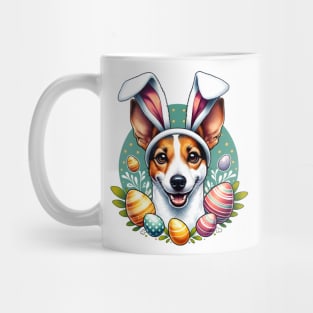 Toy Fox Terrier Enjoys Easter Egg Hunt Adventure Mug